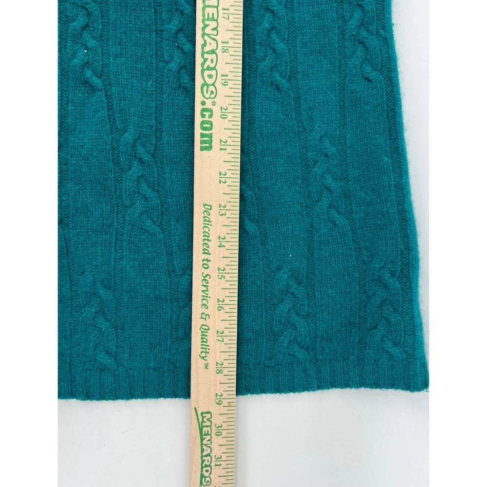 The Limited Teal Green‎ Lambswool Angora Cable Knit Mock Neck Sweater Womens M